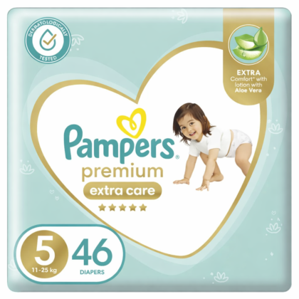 PAMPERS Couches Premium Care Taille 5 (11-25kg) - 46 unités
