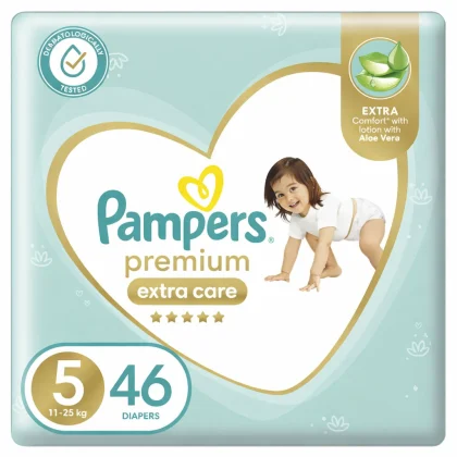 PAMPERS Couches Premium Care Taille 5 (11-25kg) - 46 unités
