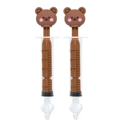 L2N Pharma Lot de 2 Seringues Bébé pour Lavage Nasal Ourson
