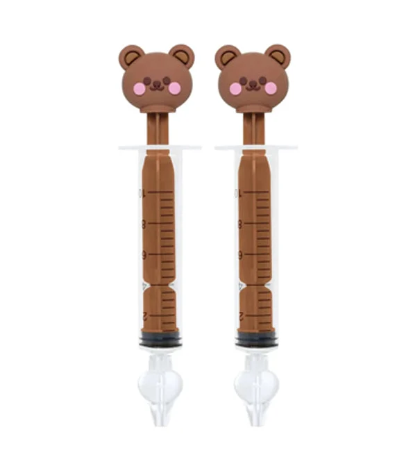 L2N Pharma Lot de 2 Seringues Bébé pour Lavage Nasal Ourson