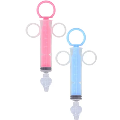 L2N Pharma Lot de 2 Seringues Bébé pour Lavage Nasal à anneaux Colorés