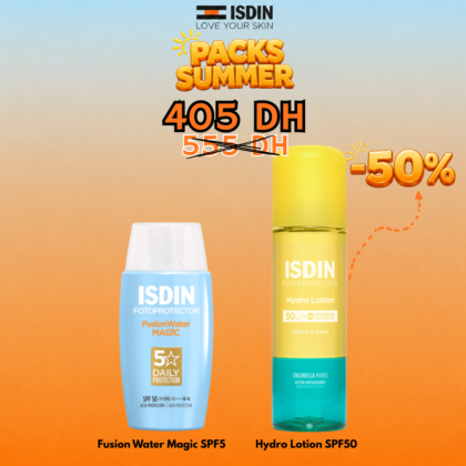 ISDIN Pack Summer Fusion Water MAGIC SPF50 + Hydro Lotion SPF50 (-50% sur le Hydro Lotion)