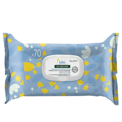 Klorane Bébé Lingettes Nettoyantes Douces – 70 Piéces