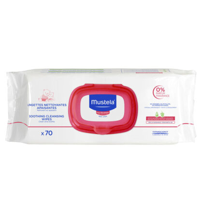 Mustela lingettes nettoyantes apaisantes sans parfum – 70 piéces