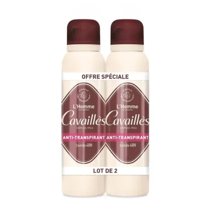 CAVAILLÈS LOT DE 2 DEODORANT L'HOMME ANTI-TRANSPIRANT 48H SPRAY 2X150ML