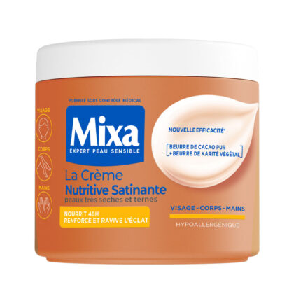 MIXA CRÈME NUTRITIVE SATINANTE PEAUX METISSEES TRES SECHES ET TERNES 400ML