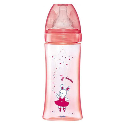DODIE BIBERON INITIATION+ 330ML ROSE DANSE +6 M TÊTE RONDE 3 VIT D3