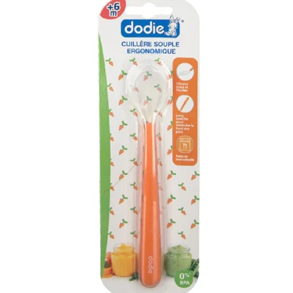 Dodie – Cuillère longue souple ergonomique (6M+)