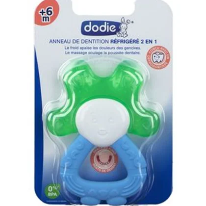 Dodie – Anneau de dentition réfrigéré 2 en 1 (6M+) – Vert et Bleu