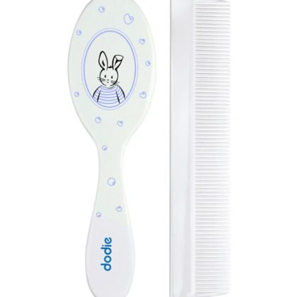 Dodie – Peigne et brosse assortis – Lapin bleu