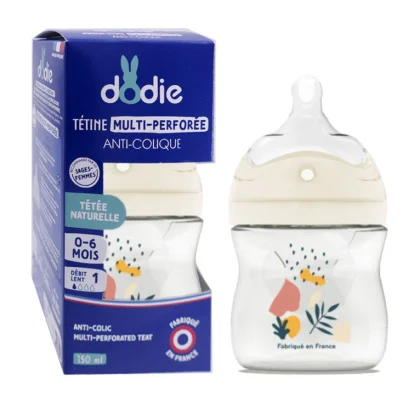 DODIE BIBERON TETINE MULT ANTI COLIQUE 0-6 MOIS DEBIT 1 ROSE 150 ML