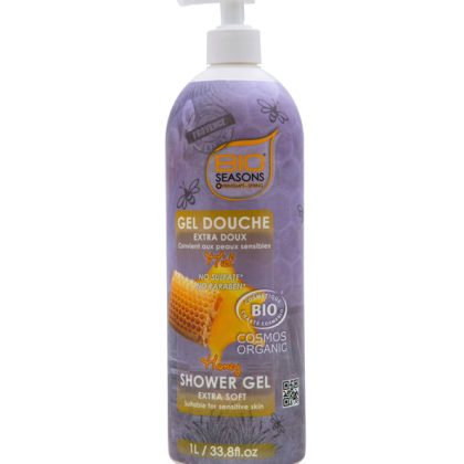 Bio Seasons – Gel douche Extra Doux au Miel – (Pompe 1L)