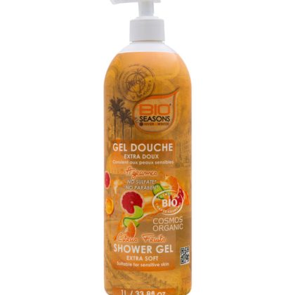 Bio Seasons – Gel douche Extra Doux aux Agrumes – (Pompe 1L)