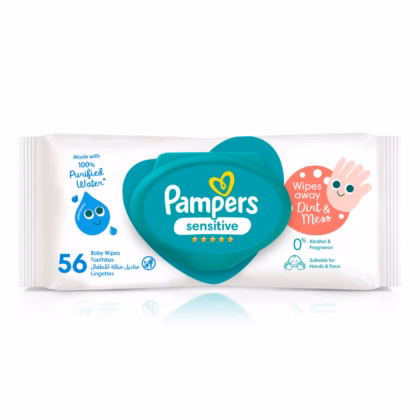 PAMPERS LINGETTES BÉBÉ SENSITIVE 56 UNITÉS