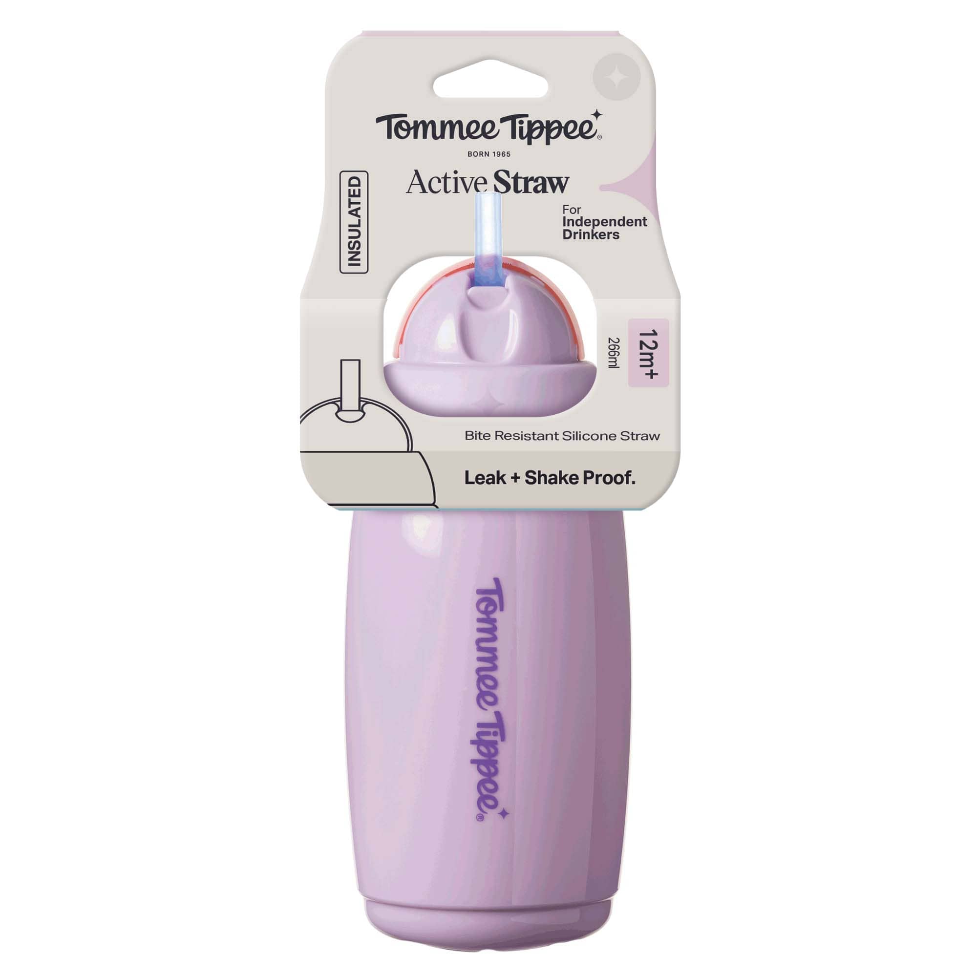 Tommee Tippee - Gobelet paille actif 12 mois 266 ml