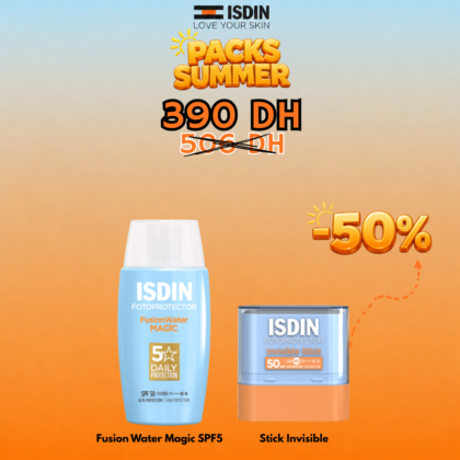 ISDIN Pack Summer Fusion Water Magic SPF50 + Stick Invisible (-50% sur le Stick Invisible)