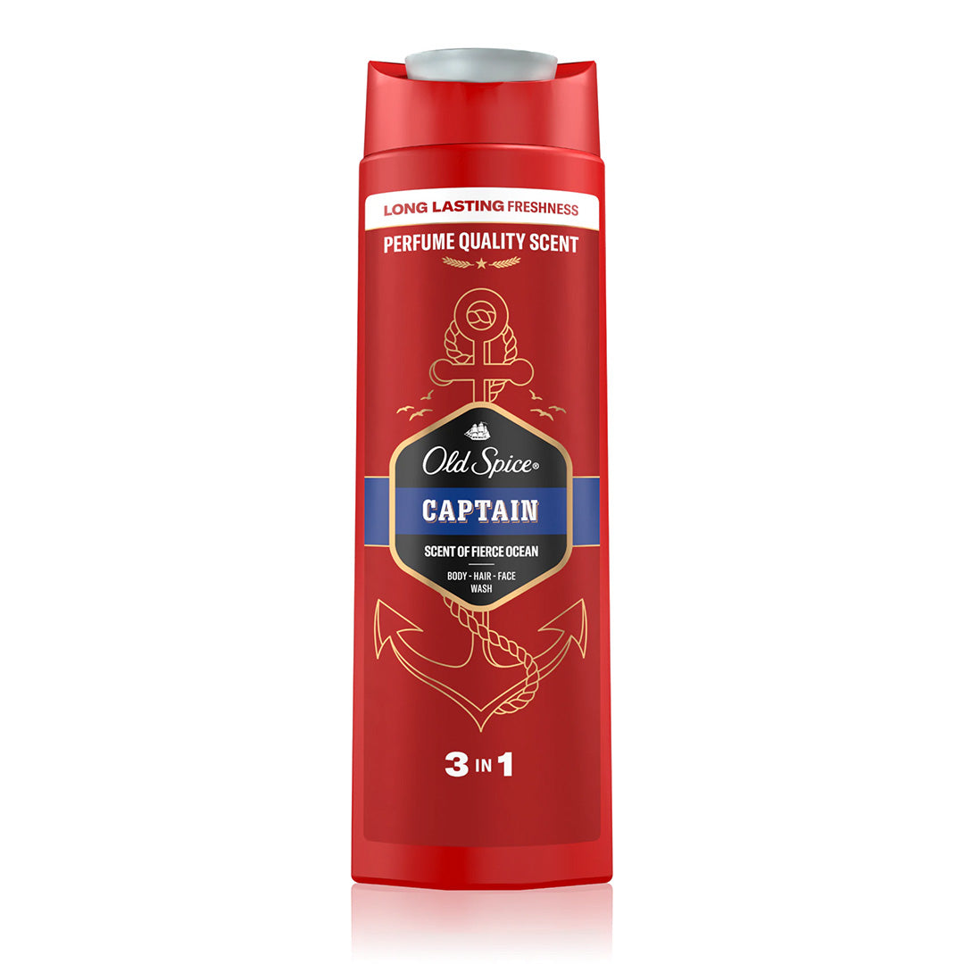 OLD SPICE CAPTAIN GEL DOUCHE HOMME 3-EN-1 FRAÎCHEUR 400 ML