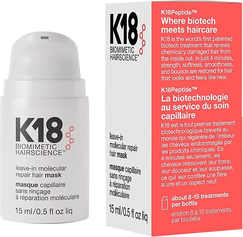 K18 Biomimetic Hairscience Leave-In Molecular Repair Hair Mask, 15ml