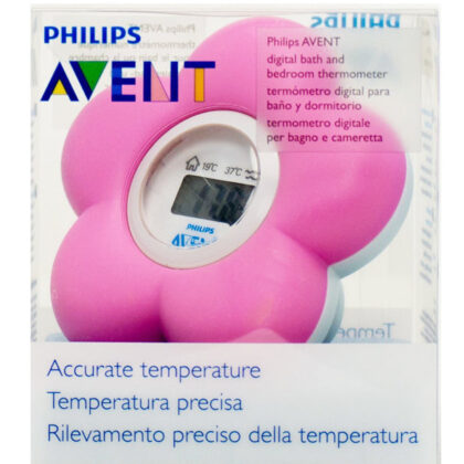 Avent – SCH550/21 – Thermomètre bain et chambre pour bébé (Rose)