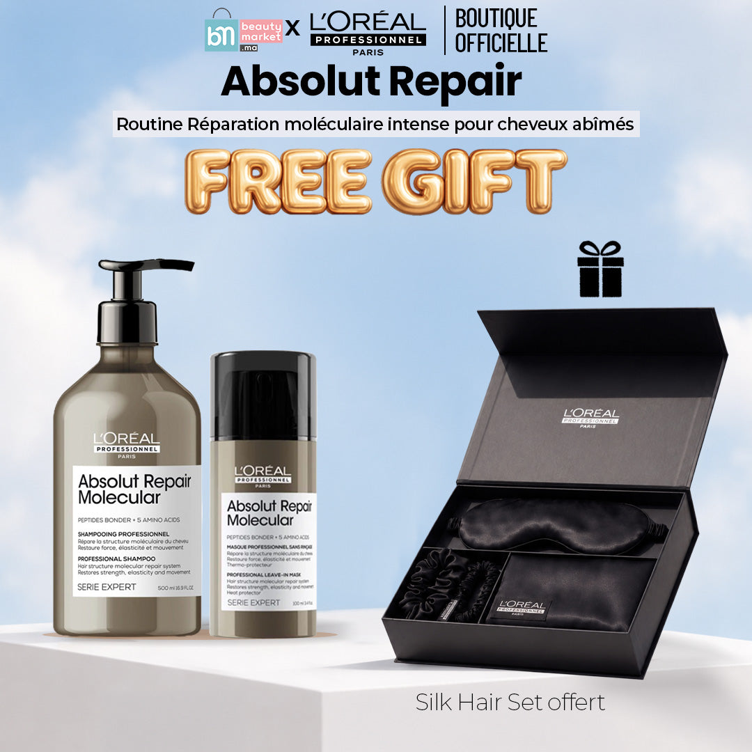 L'Oreal Professionnel Pack Absolut Repair Molecular Shampooing 500 Ml + Masque 100 Ml = Silk Hair Set Offert