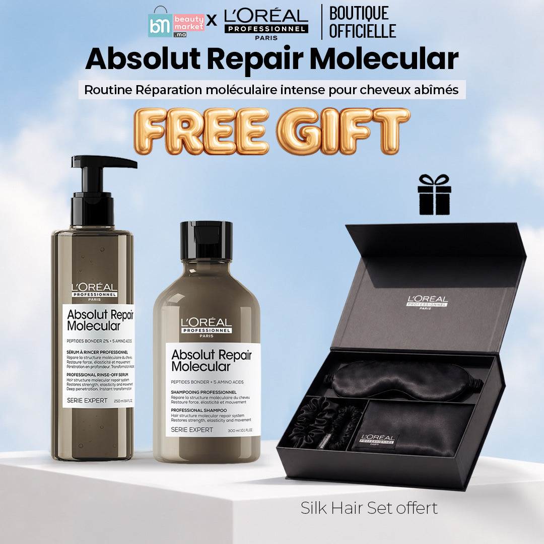 L'Oréal Professionnel absolut repair molecular rinse-off serum 250 ml + shampooing 300 ml = Silk Hair Set offert