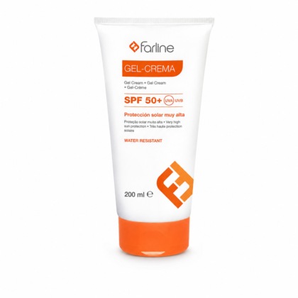 FARLINE Gel-Crème Solaire SPF 50+ UVA/UVB Résistant à l’Eau 200 ml