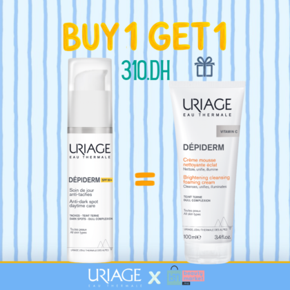 Uriage Duo Pack Dépiderm Soin de Jour Anti-Taches SPF50 30ml = Crème Mousse Nettoyante 100ml Offerte