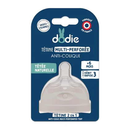Dodie Biomimétisme Tétine multi perforée anti-colique +6 mois débit 3