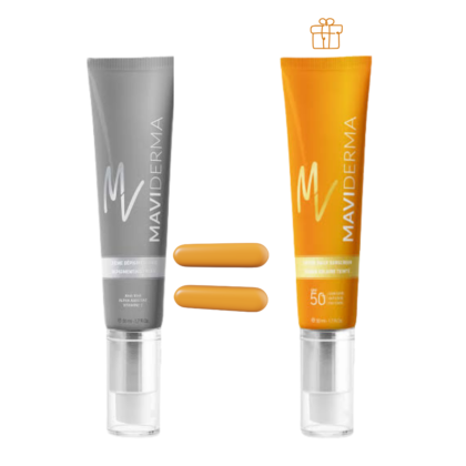 Pack MAVIDERMA Crème Dépigmentante 50ml = Écran Solaire Teinté SPF50+ 50ml Offert