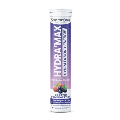 Santarome HYDRA'MAX Framboise Myrtille – 20 Pastilles Hydratation