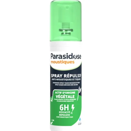 Parasidose Moustiques Spray répulsif anti-moustiques – Actif végétal 100ml