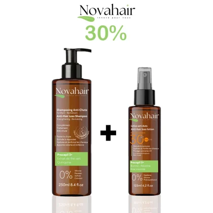 NOVAHAIR PACK LOTION ANTI CHUTE SPF30 125ML + SHAMPOOING ANTI CHUTE 250ML