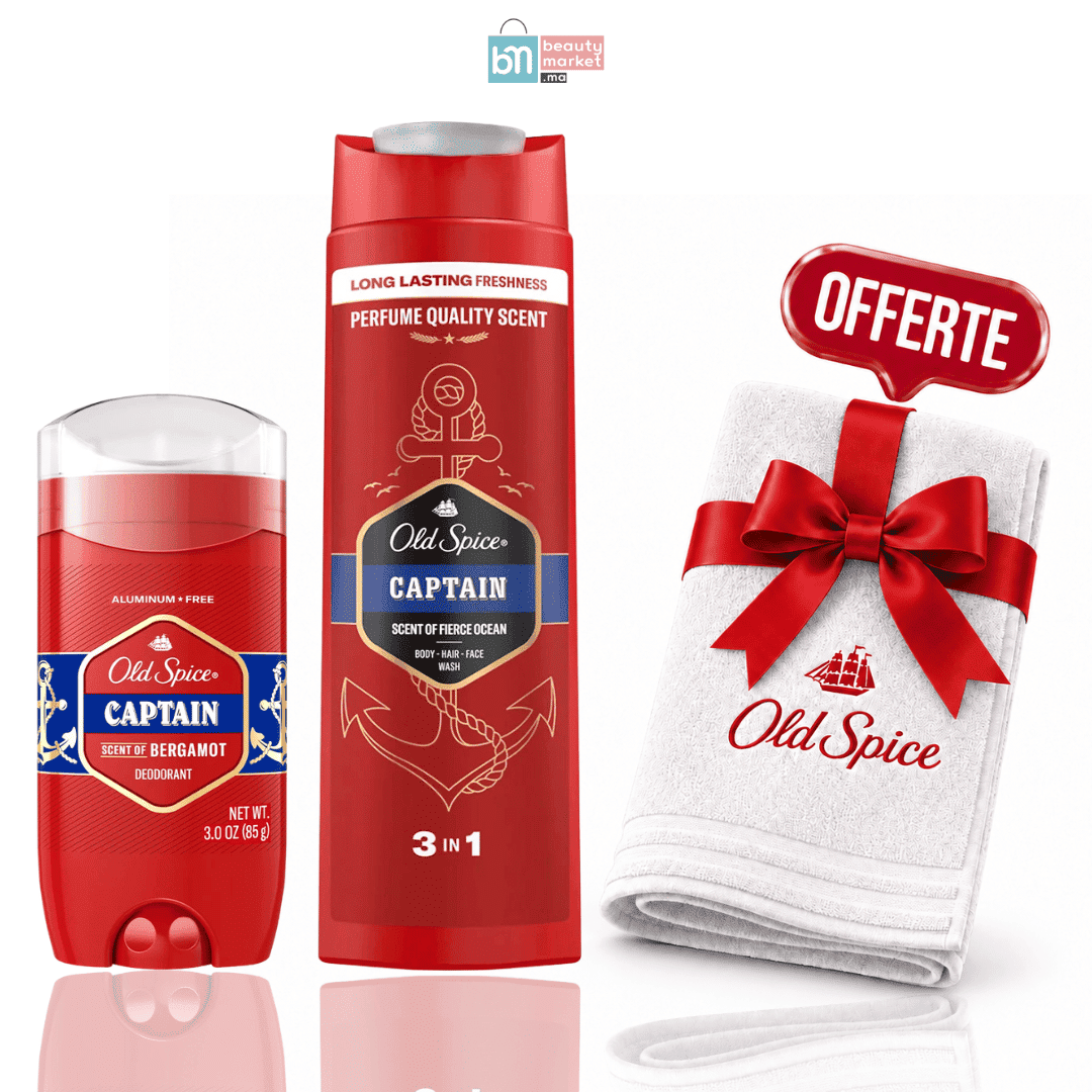 Pack Old Spice Captain Gel Douche 3-en-1 400 ml + Déodorant Stick Invisible 73 ml = Serviette Offerte