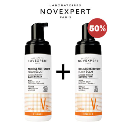 NOVEXPERT DUO VITAMINE C FLASH ECLAT MOUSSE NETTOYANTE 150 ML X 2