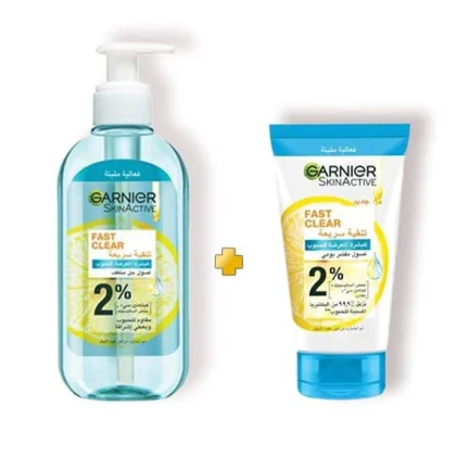 Garnier Fast Clear - lot skinactive gel nettoyant 200ml + Scrub 50ml