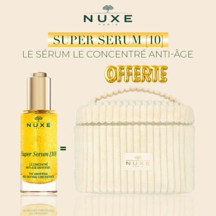 NUXE Super Sérum [10] Concentré Anti-Age Universel 50ml - Toutes Peaux =Trousse biege OFFERT