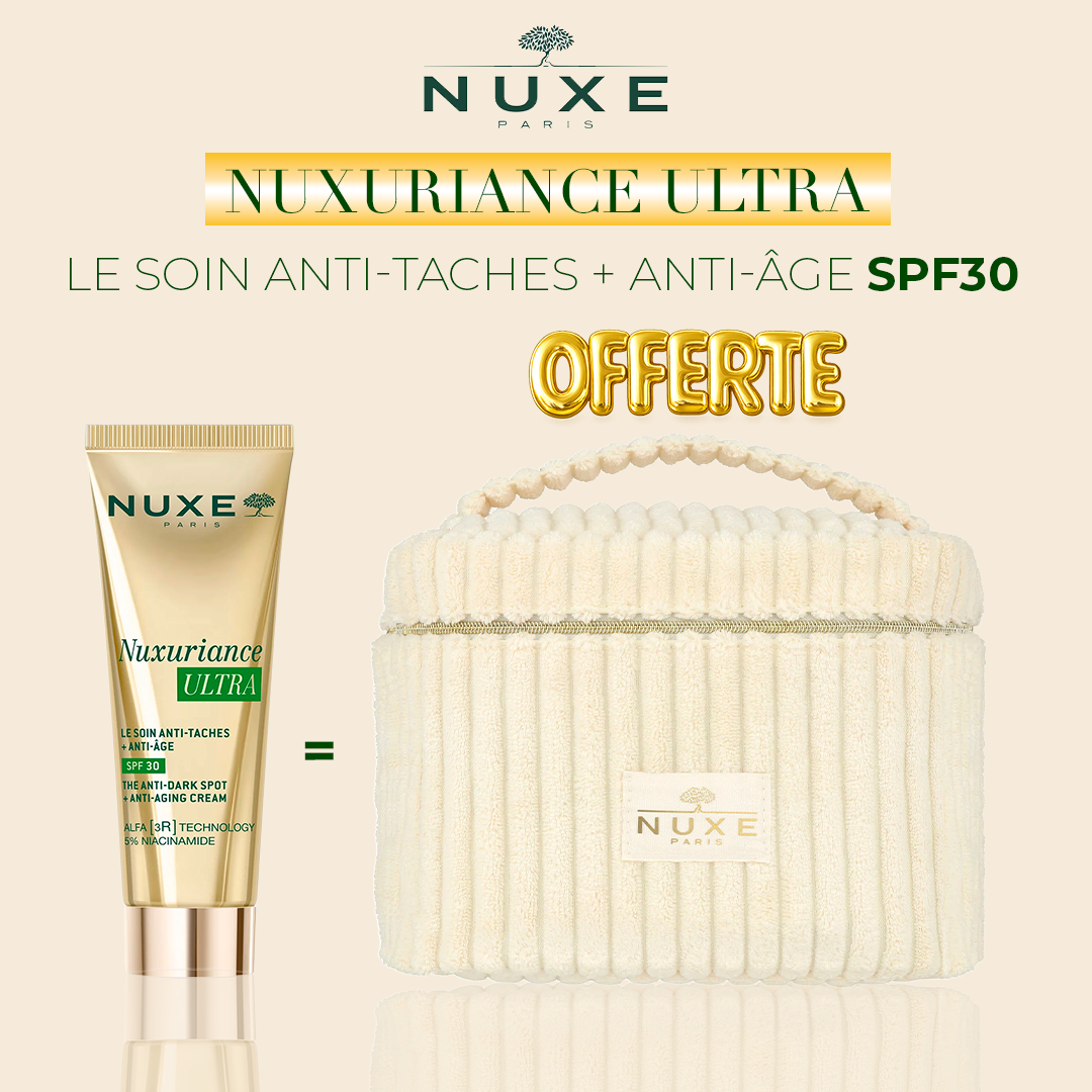 NUXE Nuxuriance Ultra Crème Anti-Taches + Anti-Âge SPF30 50ml = Trousse biege offert