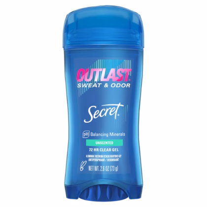 SECRET OUTLAST CLEAR GEL DEODORANT ANTIPERSPIRANT UNSCENTED 73 G