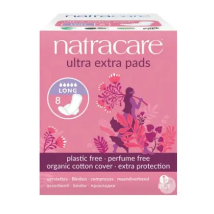 NATRACARE SERVIETTE ULTRA EXTRA LONG BIO 8 UNITÉS