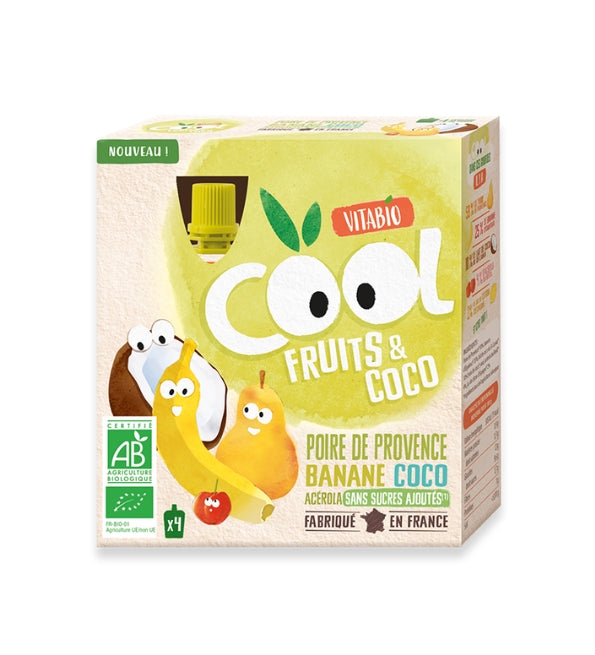 VITABIO COOL FRUITS POMME POIRE 4 X 90G