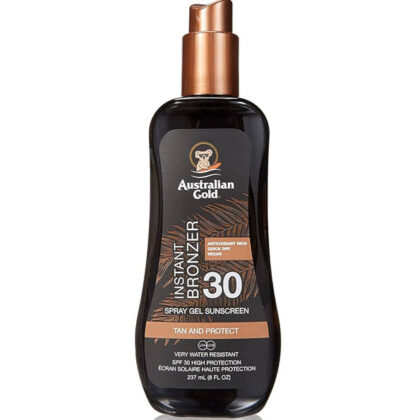 australian gold bronzant instantane spray gel ecran solaire spf30- 237ml