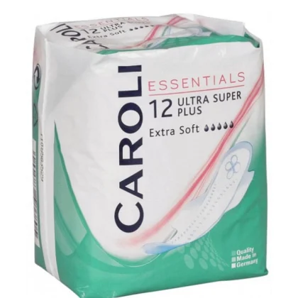 CAROLI SERVIETTES PÉRIODIQUES ULTRA SUPER PLUS CAPACITÉ D’ABSORPTION 5 GOUTTES PAQUET X12