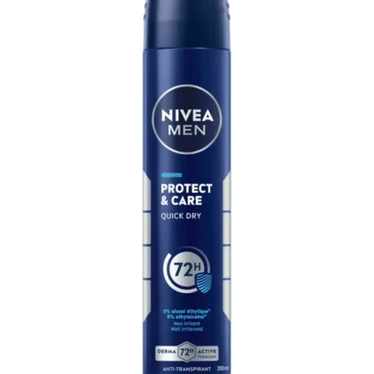 NIVEA MEN Déodorant Spray Protect & Care 72h 200ml – Protection, Soin & Fraîcheur Longue Durée