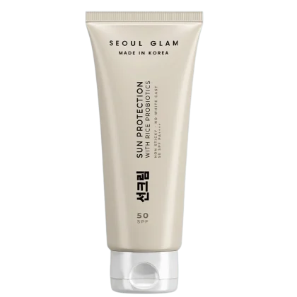Seoul Glam Sun Protection with Rice Probiotics SPF50+ PA++++ – Crème Solaire Légère Sans Trace Blanche & Non Collante