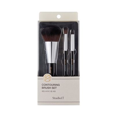 Studio17 Brush Set Contouring 3u – Set de Pinceaux Professionnels pour Sculpting, Bronzer & Highlighter