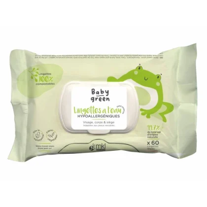 MKL Baby Green Lingettes à l'Eau Bio 60 Lingettes