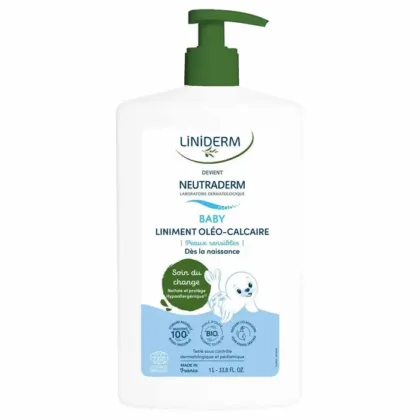 Gilbert Liniderm Neutraderm  BABY - Liniment Bébé Oléo-Calcaire Bio - 1L