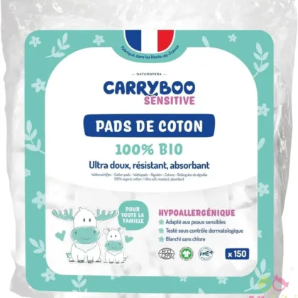 CARRYBOO SENSITIVE PADS DE COTON 100% BIO *150