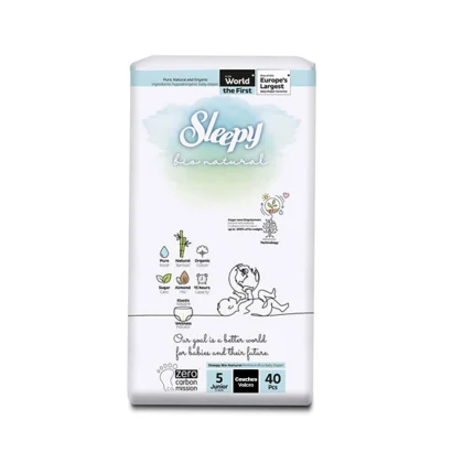 Sleepy Couches bio natural double jumbo Junior taille 5 – 40 unités / 11-18 Kg