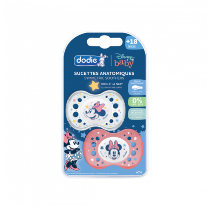DODIE SUCETTE A74 +18M DUO NUIT DISNEY BABY MINNIE SILICONE
